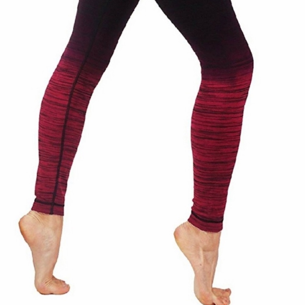 CODEFIT Ombré style long leggings black into burgundy - Picture 2 of 4